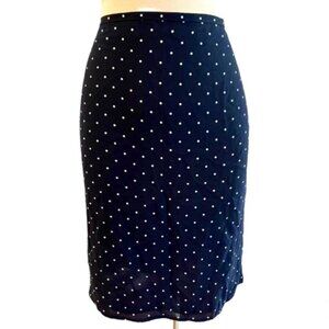 Ralph Lauren Navy Polka-Dot 90's Vintage Skirt - 12